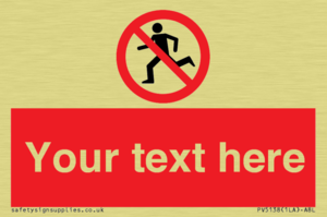 Custom No Running Sign